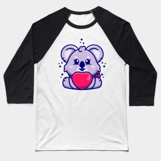 Cute baby koala cartoon with love Baseball T-Shirt